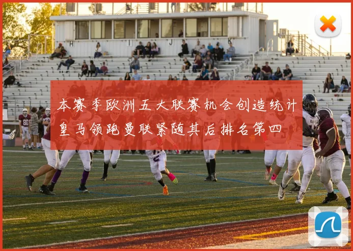 本赛季欧洲五大联赛机会创造统计皇马领跑曼联紧随其后排名第四